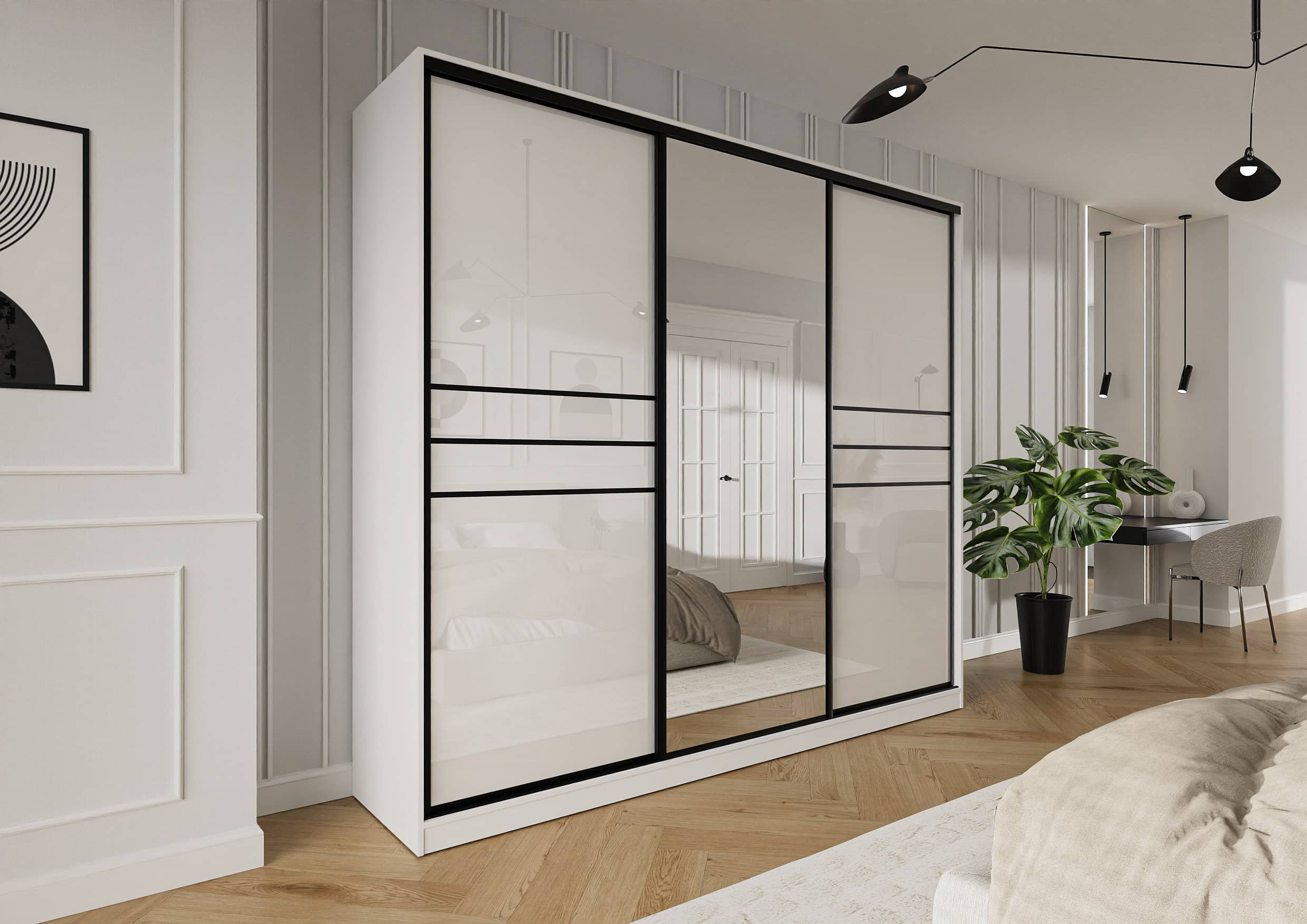 Szafa przesuwna Trend 9 250 Biały Połysk